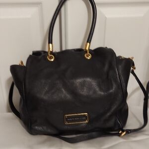Marc By Marc Jacobs Black Satchel with Gold Accents
